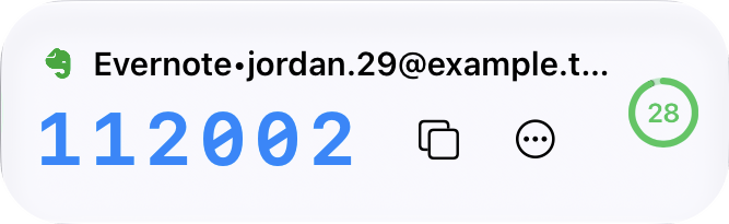 Evernote verification code, 28 seconds remaining