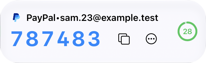 PayPal verification code, 28 seconds remaining