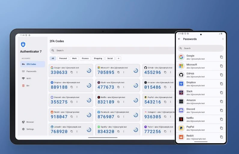 Android phone and tablet from the existing homepage gallery