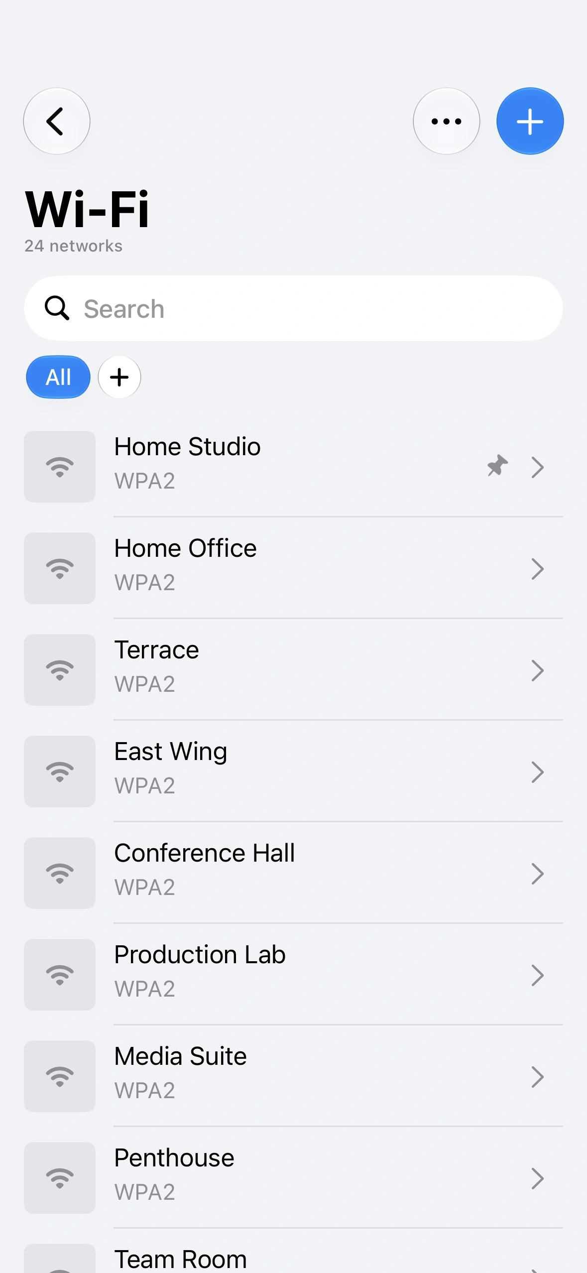 Saved Wi‑Fi networks on iPhone